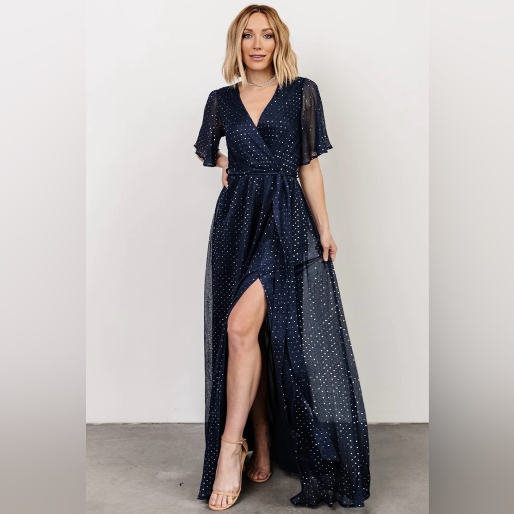 Navy Baltic Born Grace Sparkle Gown